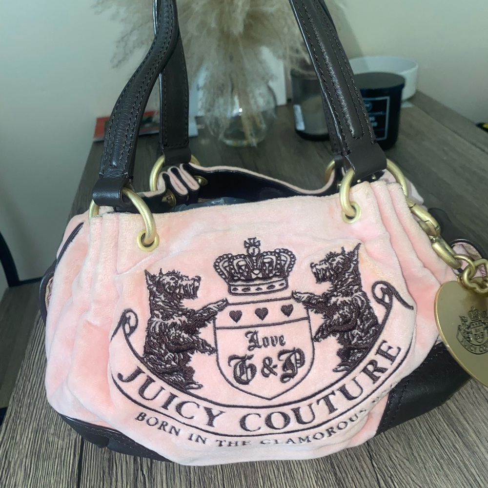 Juicy Couture Pink and Brown Shoulder Bag
